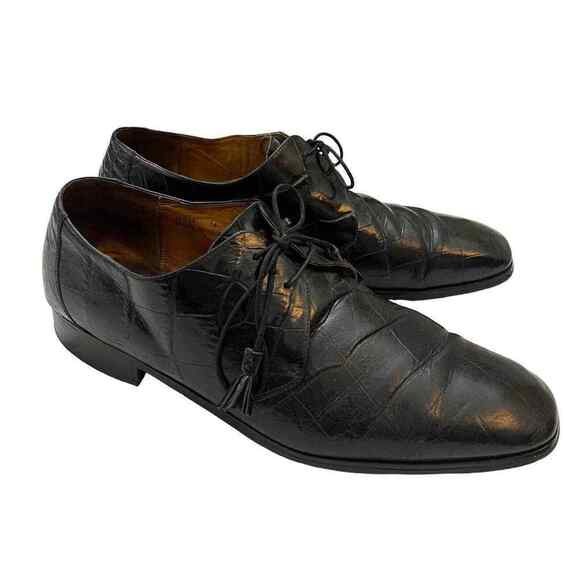 VTG Florsheim Barletta Mens 14D Black Crocodile Alligator Shoes Loafers Leather Vintage Florsheim Alligator Shoe: Royal Imperial Regency  main image 4